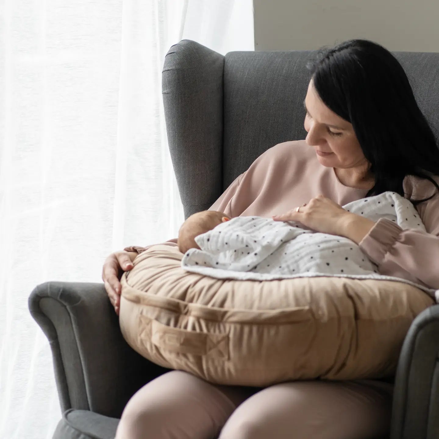 Babyly - Ammepude Fløjl - Lysgrå