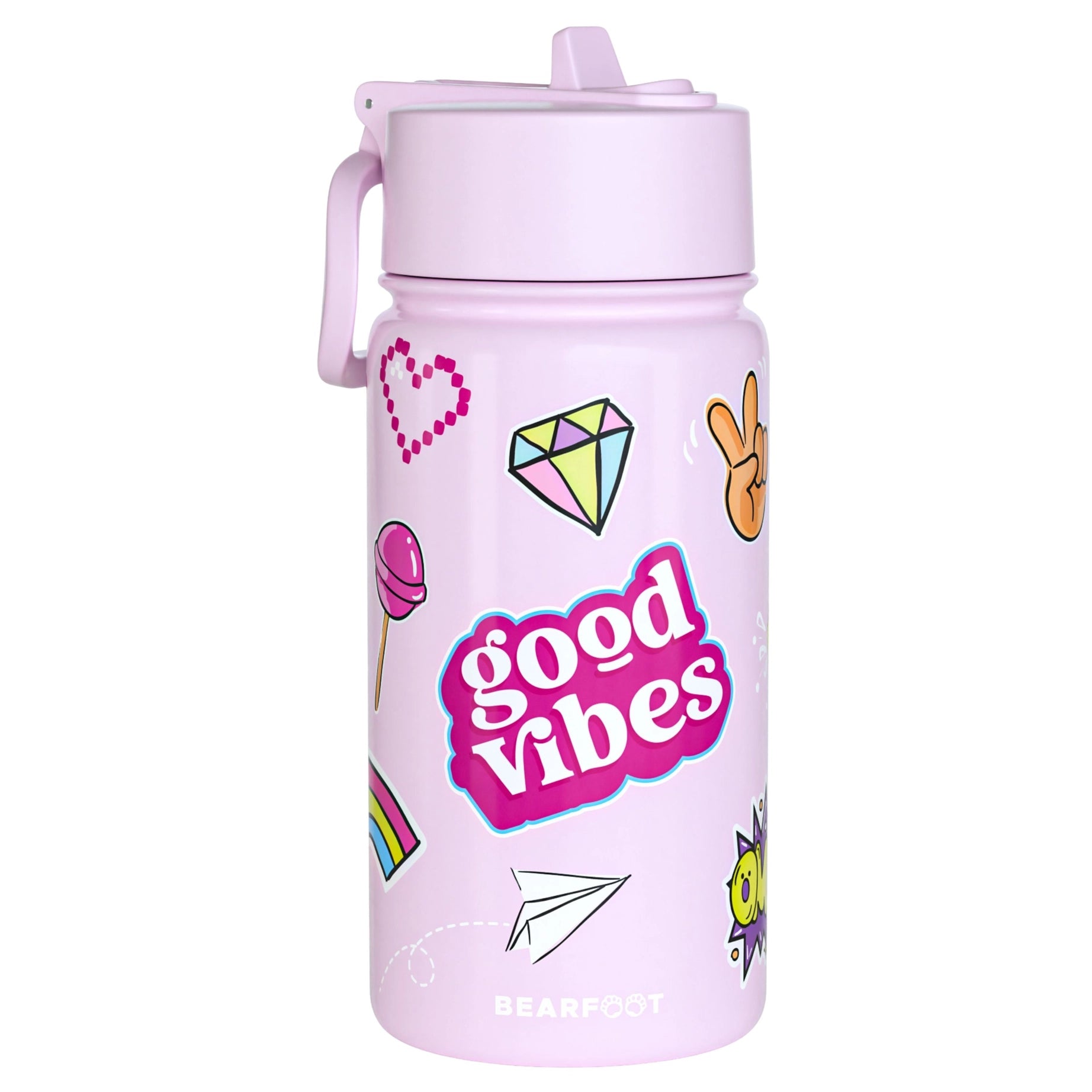 BEARFOOT - Termo drikkeflaske - Good wibes Pink