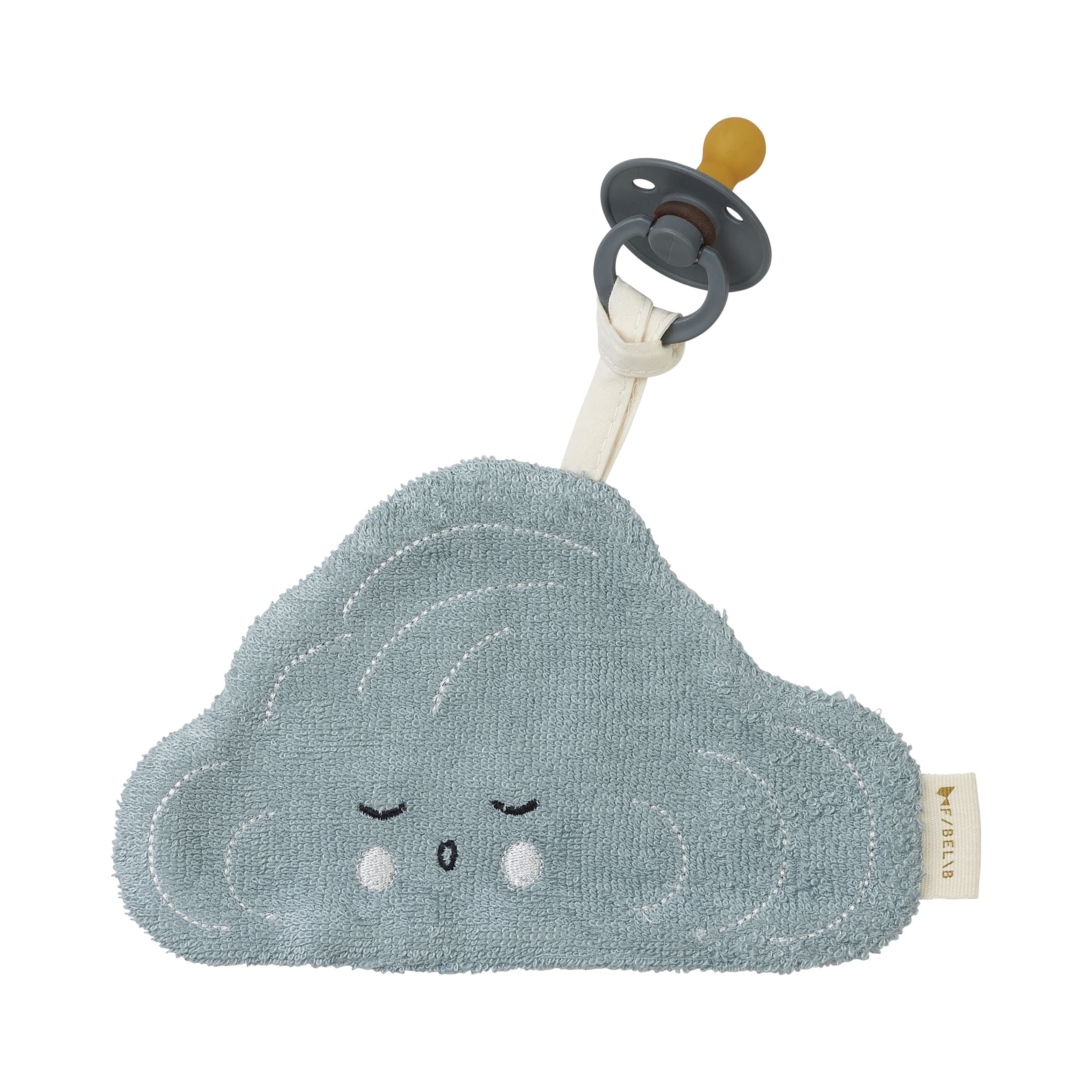 Fabelab - Dummy clip with comfort blanket - Cloud/Cottage Blue