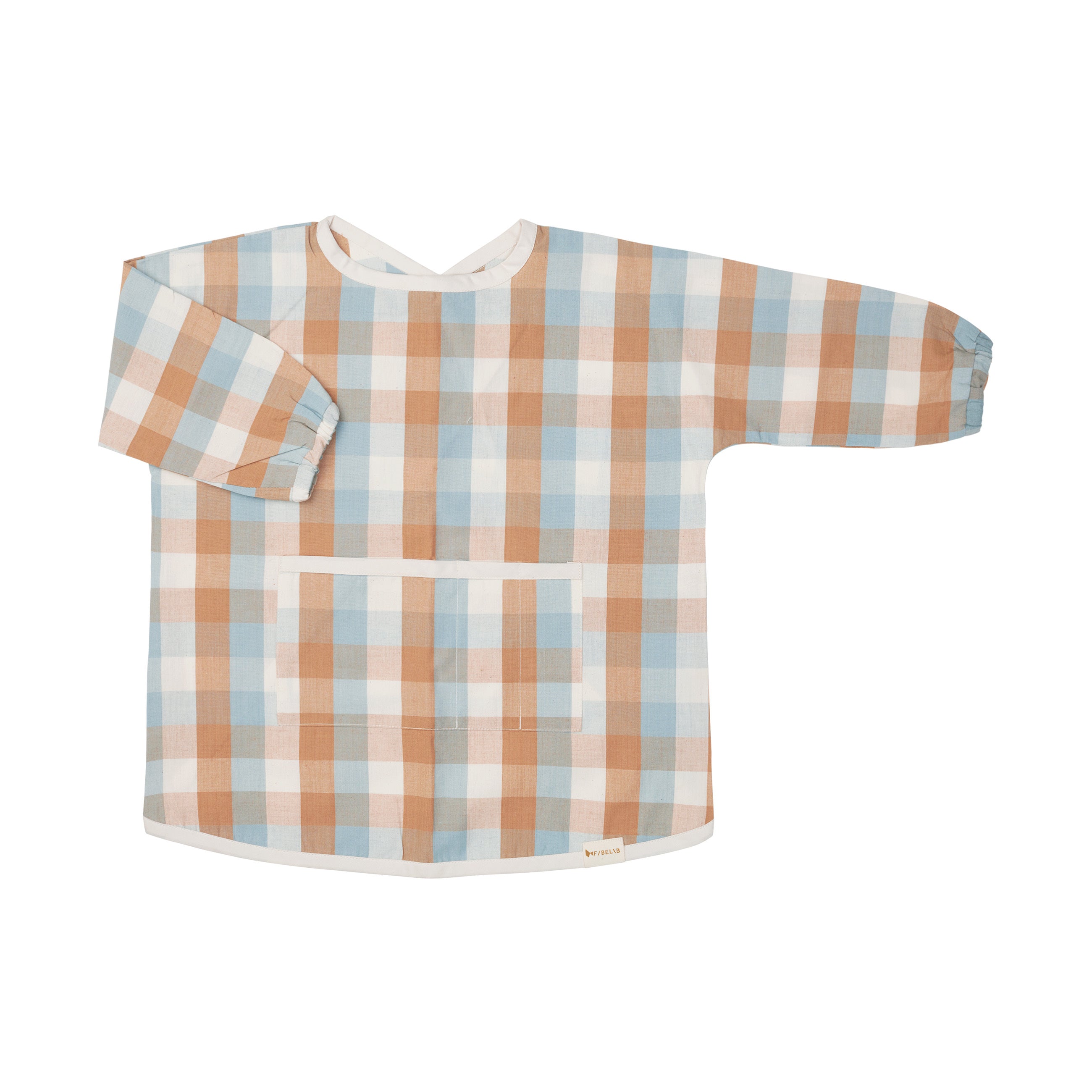 Fabelab - Long-sleeved bib - Cottage Blue Checks