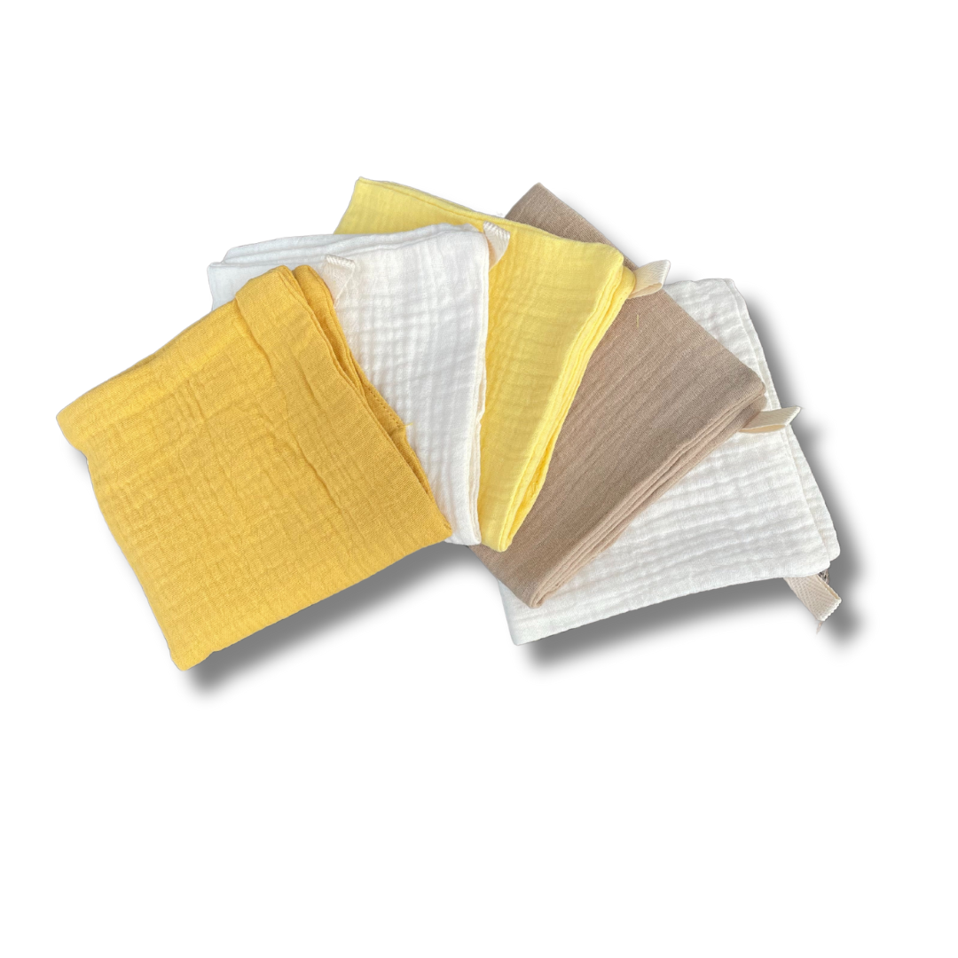 AlLuKo - Cotton washcloth - 5 pcs - Golden