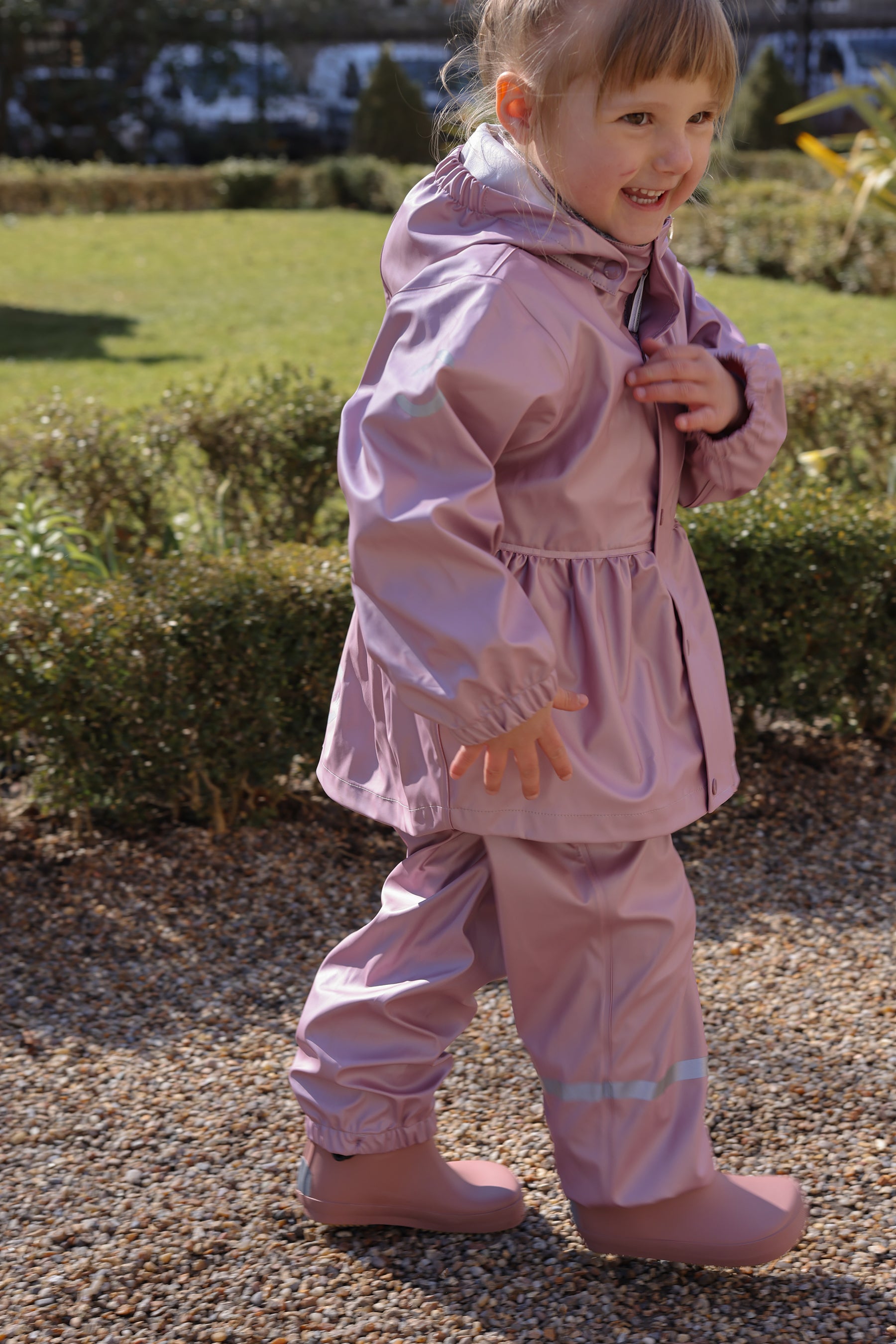 Mikk-line - Rainwear - set with suspenders - Metallic - Mauve Shadows