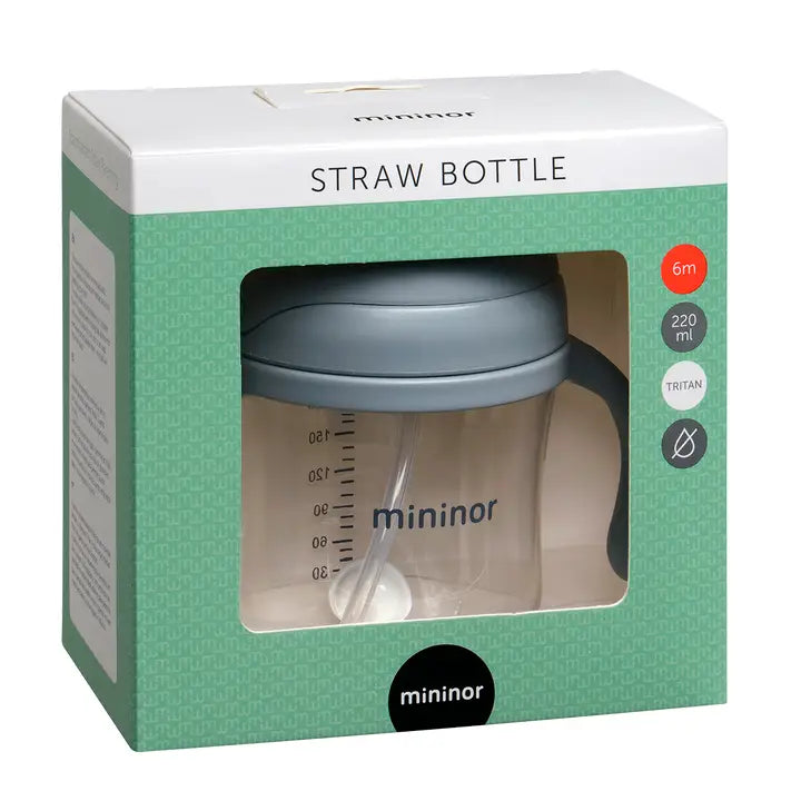 Mininor - Sugerørskop- Grå 220ml