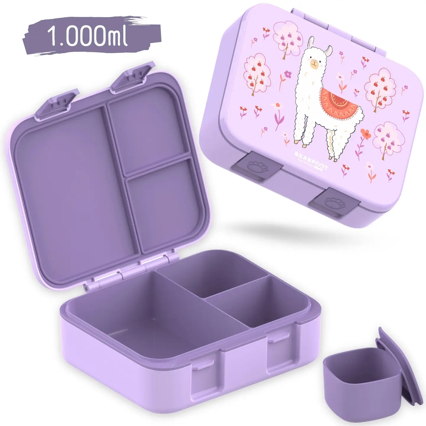 BEARFOOT - Lunchbox with compartments - leak-proof - Llama