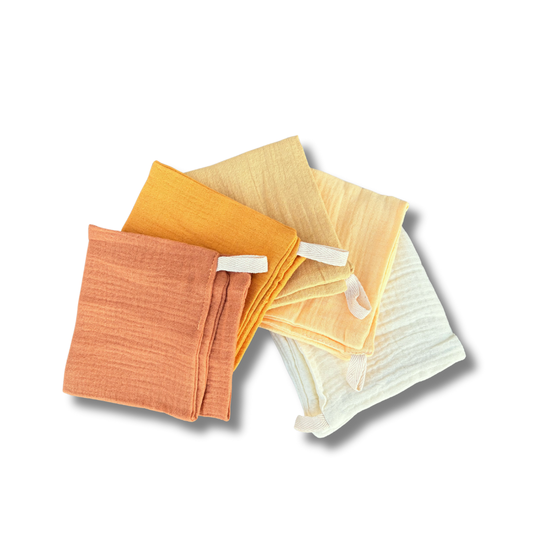 AlLuKo - Cotton Washcloth - 5 pcs - Burnt colors