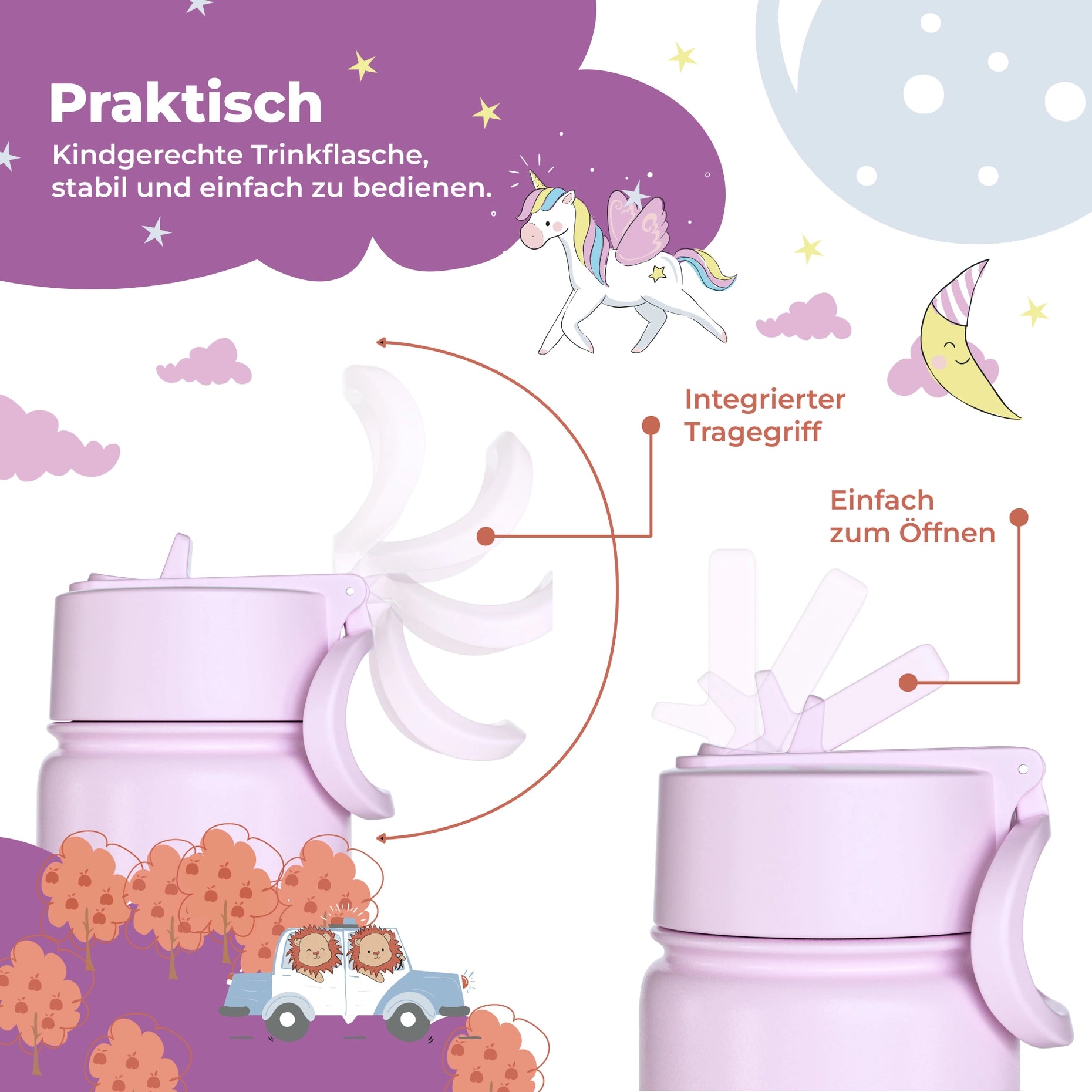 BEARFOOT - Termo drikkeflaske - Unicorn