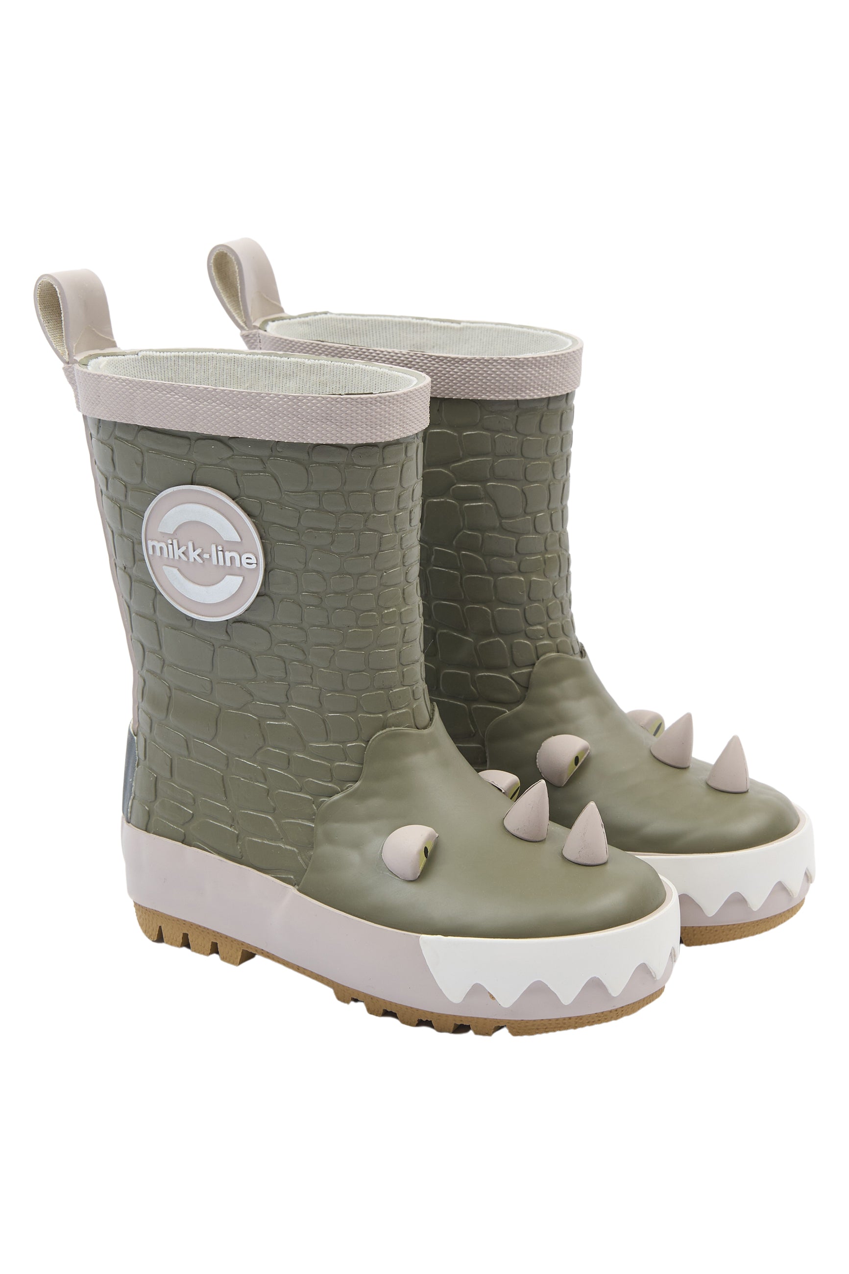 Mikk-line - Wellington Boots 3D Dragon - Dusty Olive