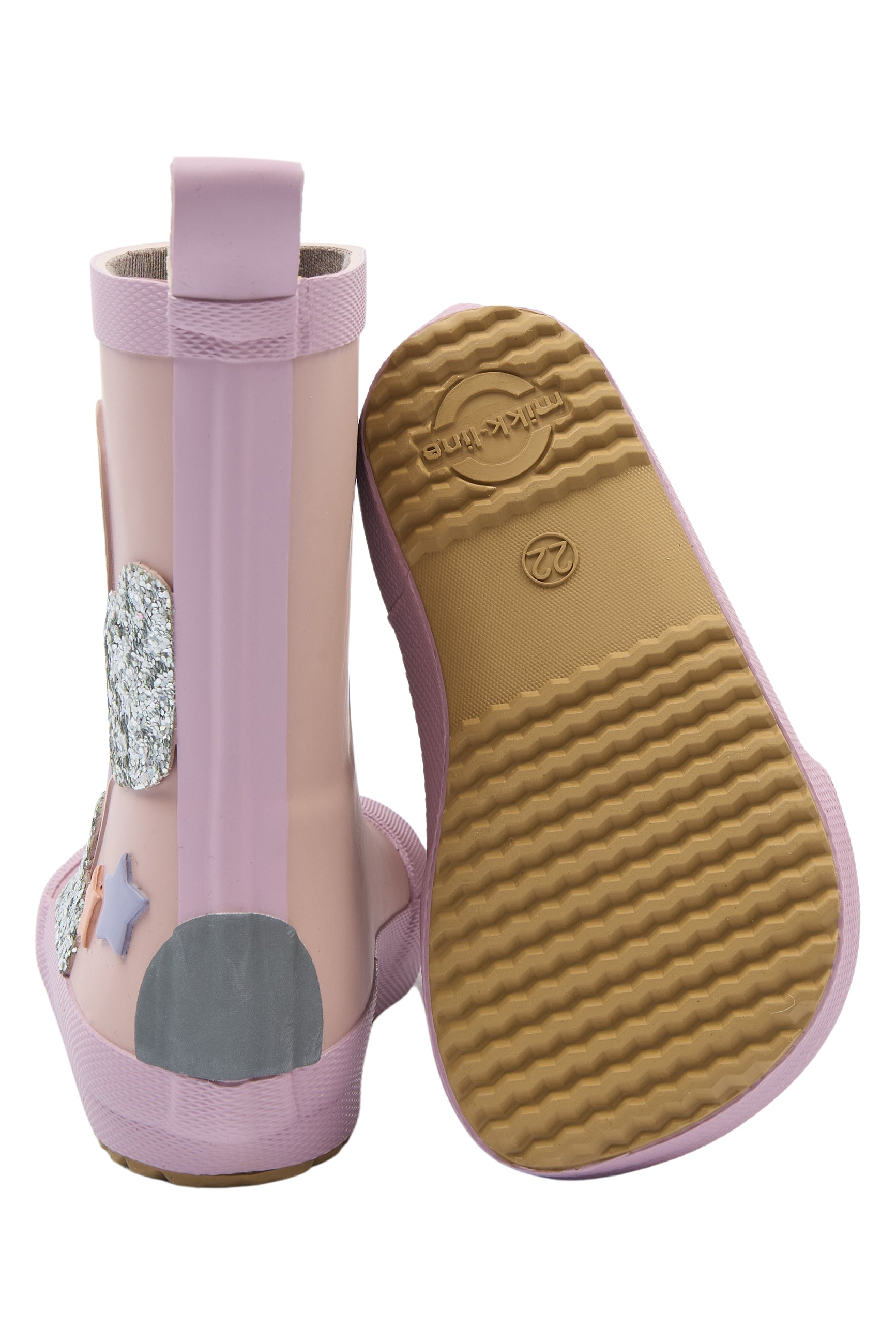 Mikk-line - Rain Boots Rainbow patch - Barefoot - Adobe Rose