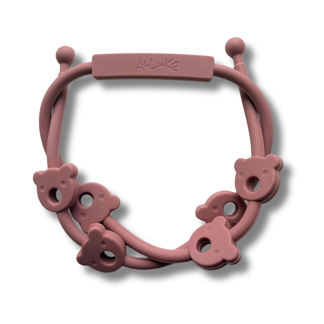 AlLuKo - Silikonekæde, bjørn - Rosa