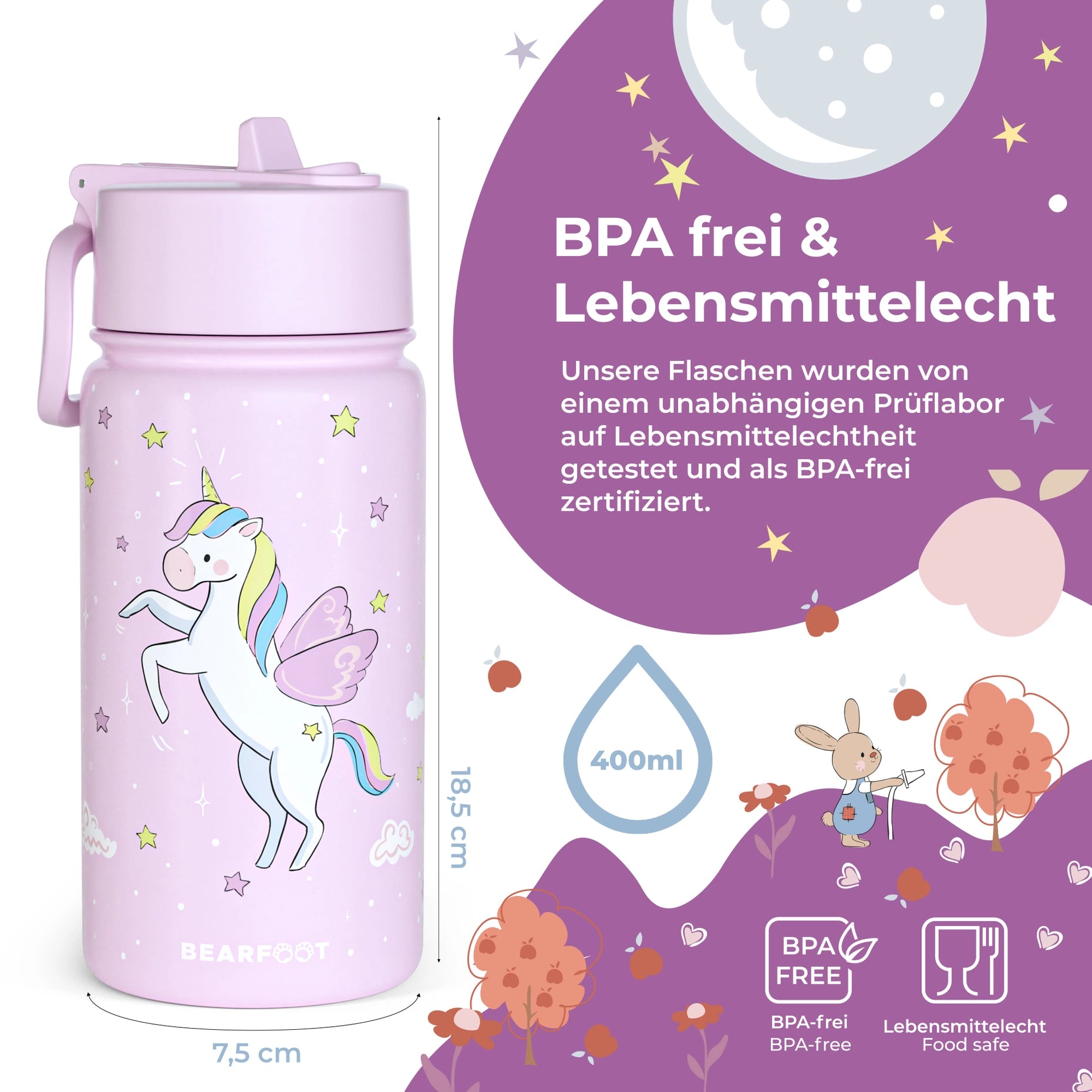 BEARFOOT - Termo drikkeflaske - Unicorn