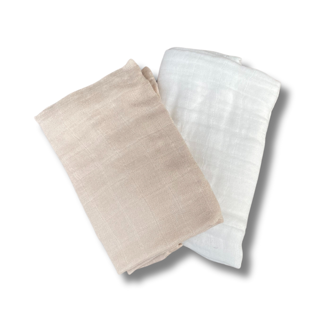 AlLuKo - Cloth Diaper 70% bamboo 2pcs - Brown/white