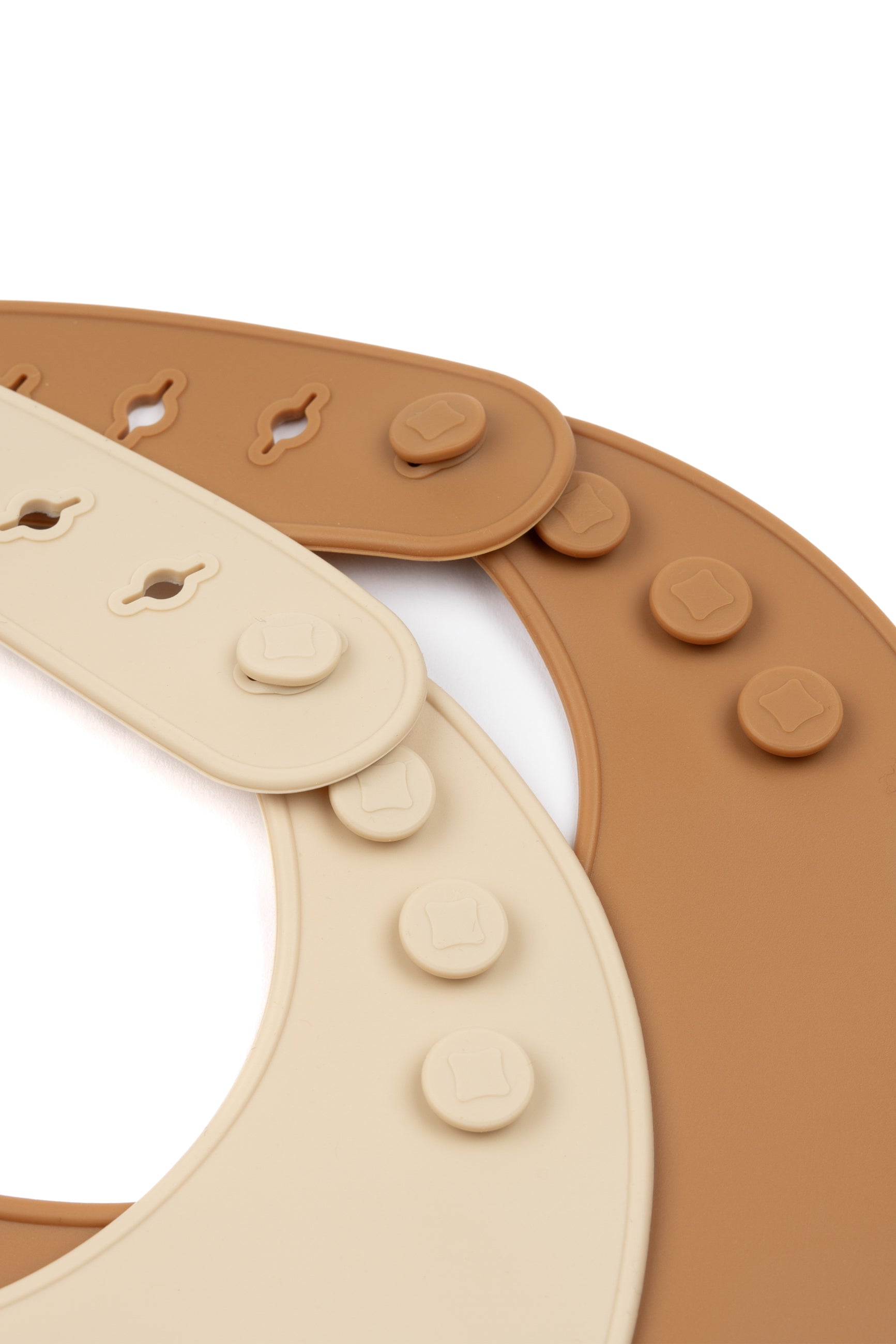 Mikk-line - silikone hagesmæk 2 pak - Beige/Cognac