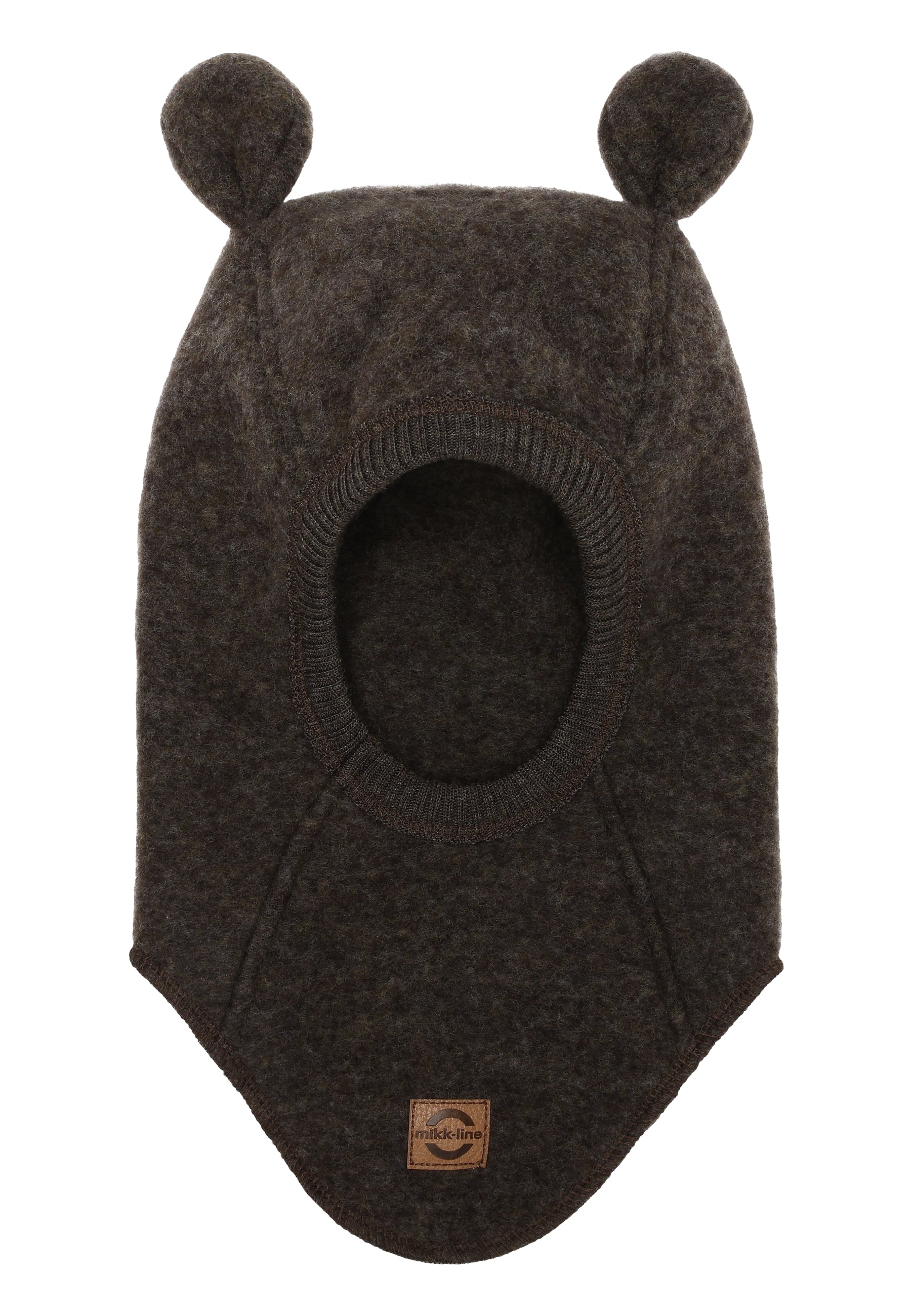 Mikk-line - Elefanthue - uld m. ører - Dark Brown Melange