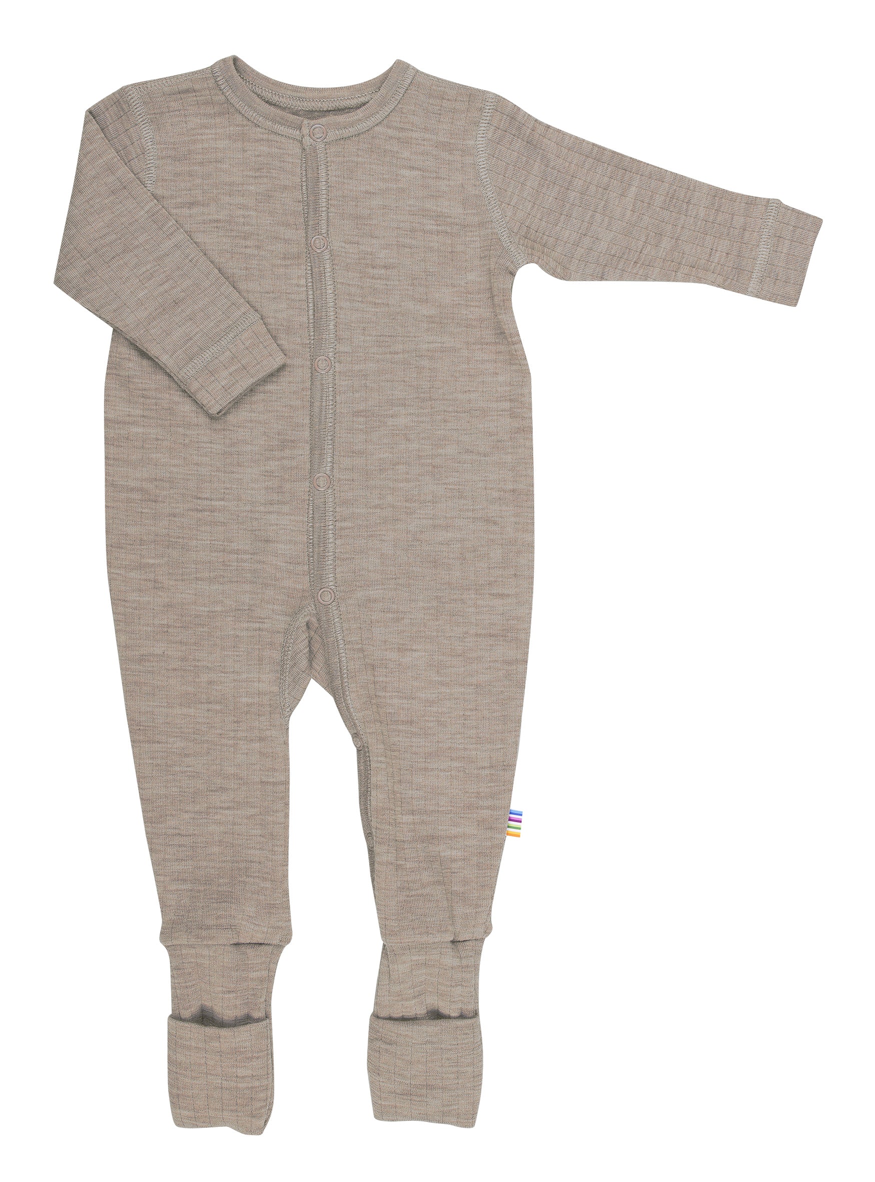JOHA - Sleepsuit 2in1 foot, Wool - Sesame melange