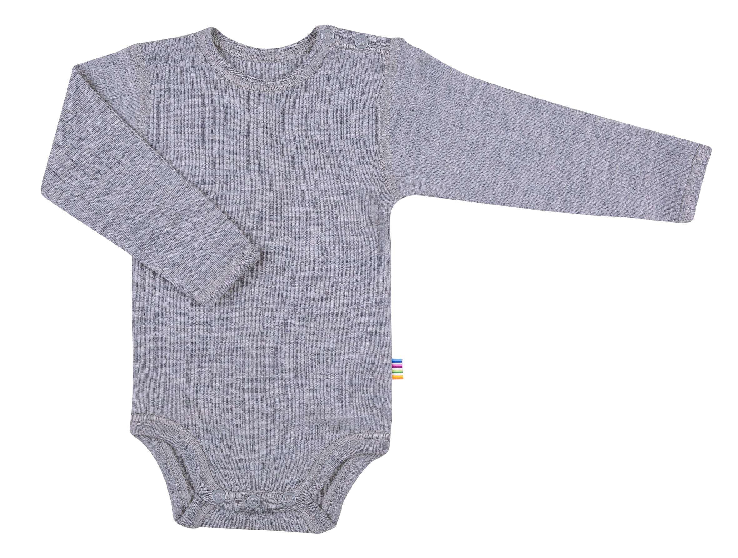 JOHA - Body w. long sleeves, wool - Light grey melange