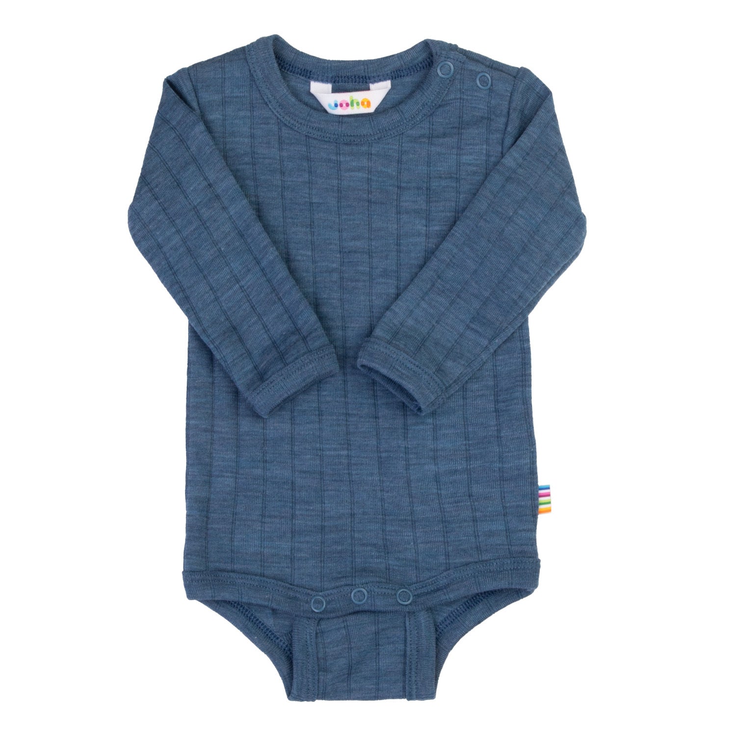 JOHA - Long-sleeved wool/silk body - Blue Melange