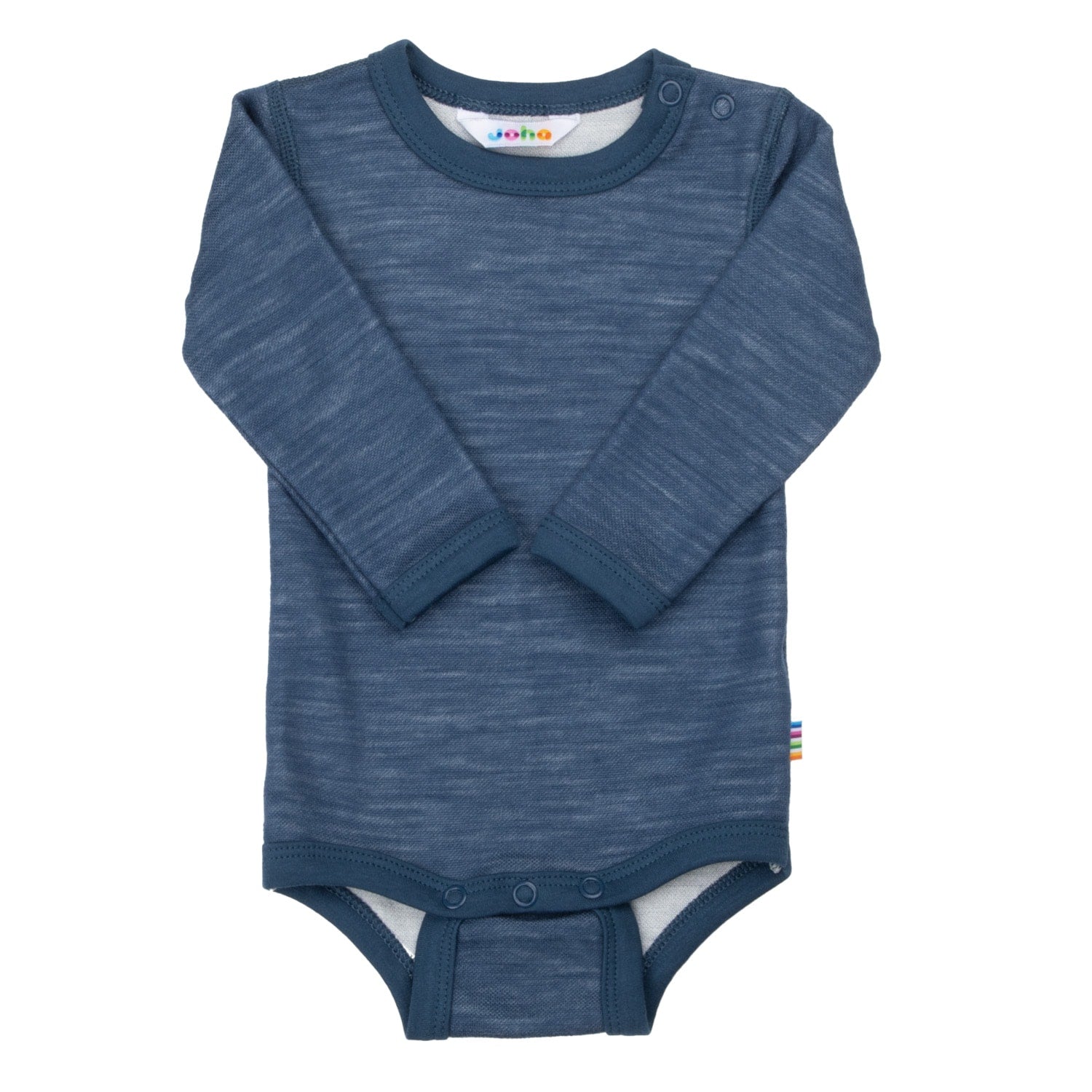 JOHA - Langærmet body, Uld/Bambus - Mørk Denim