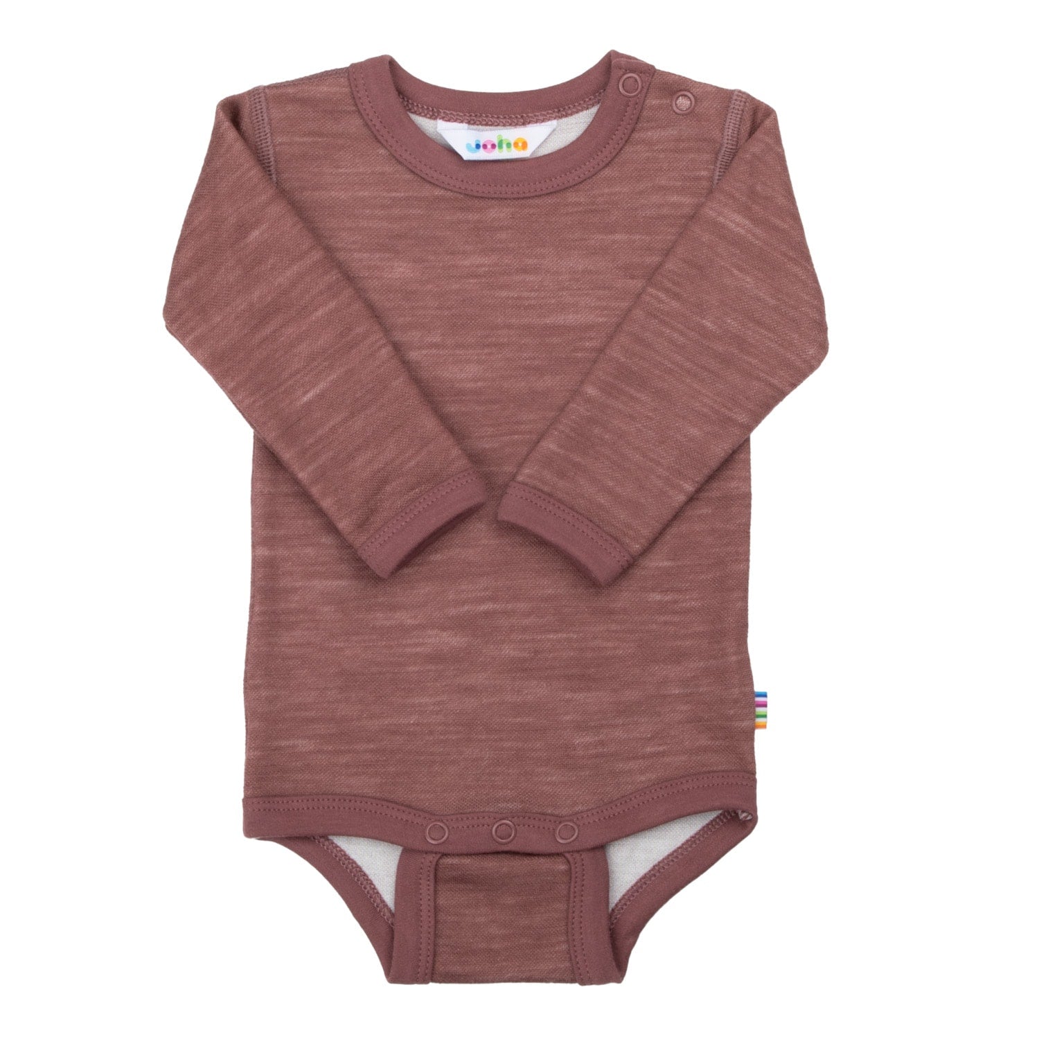 JOHA - Langærmet body, Uld/Bambus - Mørk Rose