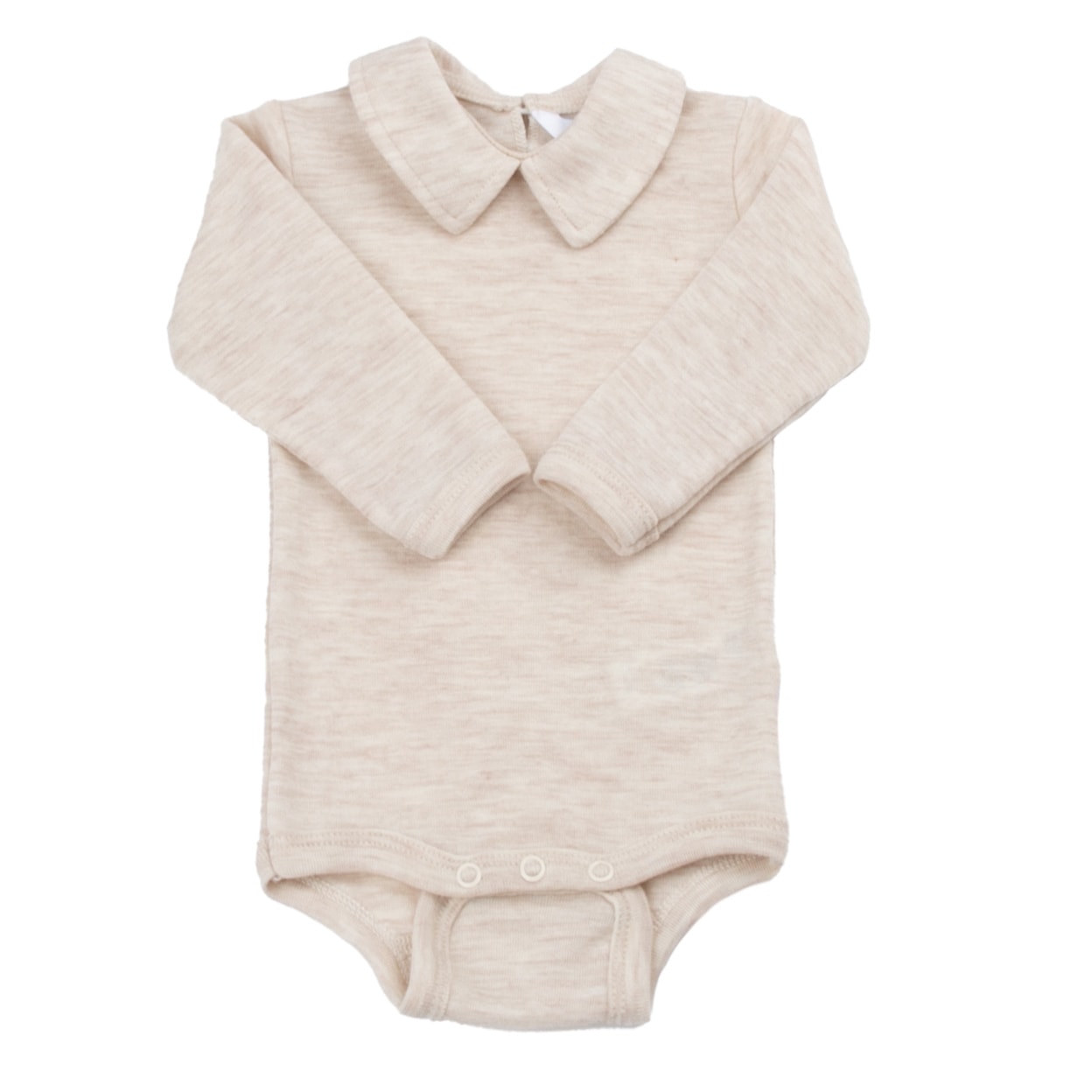 JOHA - Body m. lange ærmer og krave, uld - Beige