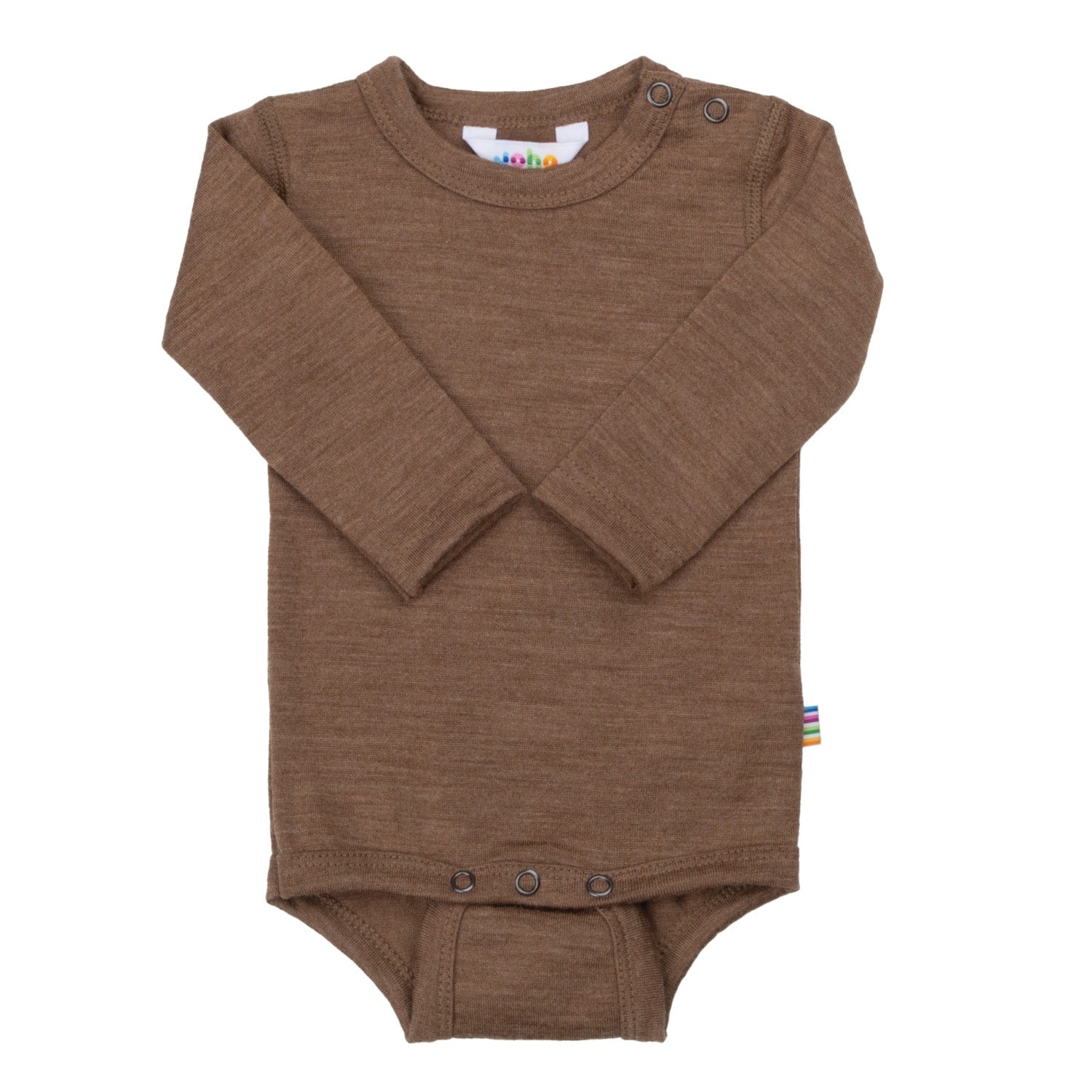 JOHA - Bodysuit w. long sleeves, wool - Warm brown