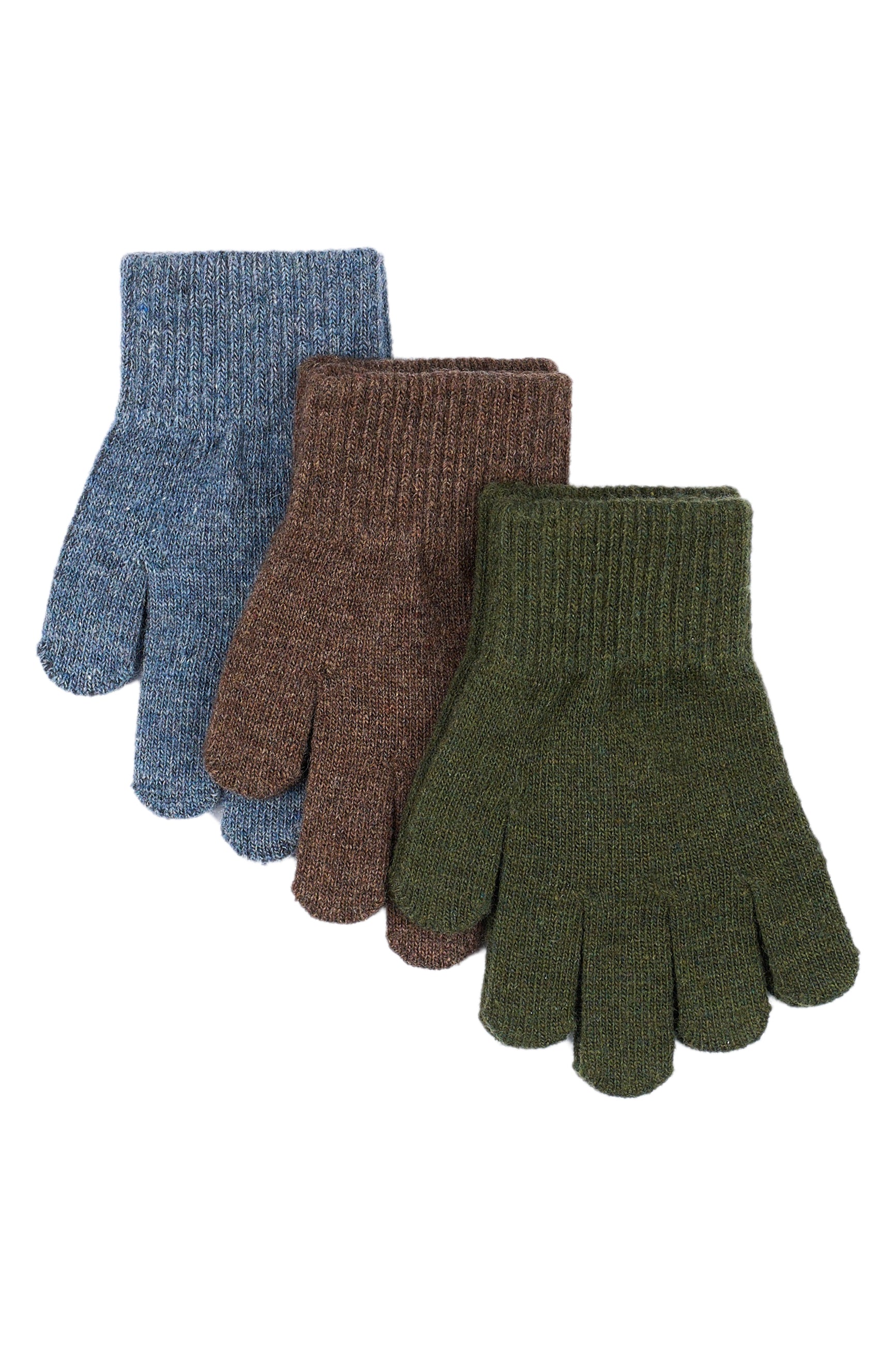 Mikk-line - Strikvanter 3 pak - Duffel Bag-Chocolate Chip-Orion Blue