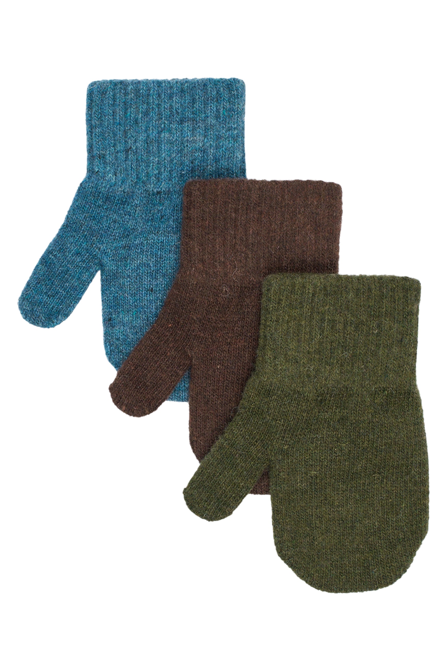 Mikk-Line - Strik-luffer 3 pak - Blue Mirage-Kombu Green-Coffee Bean