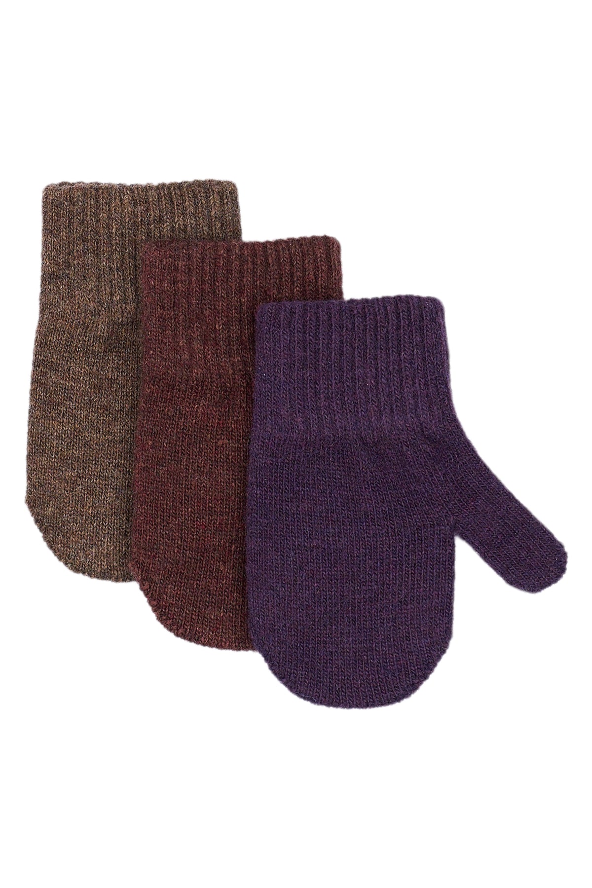 Mikk-Line - Strik-luffer 3 pak - Plum Perfect-Deep Mahogany-Oxblood Red