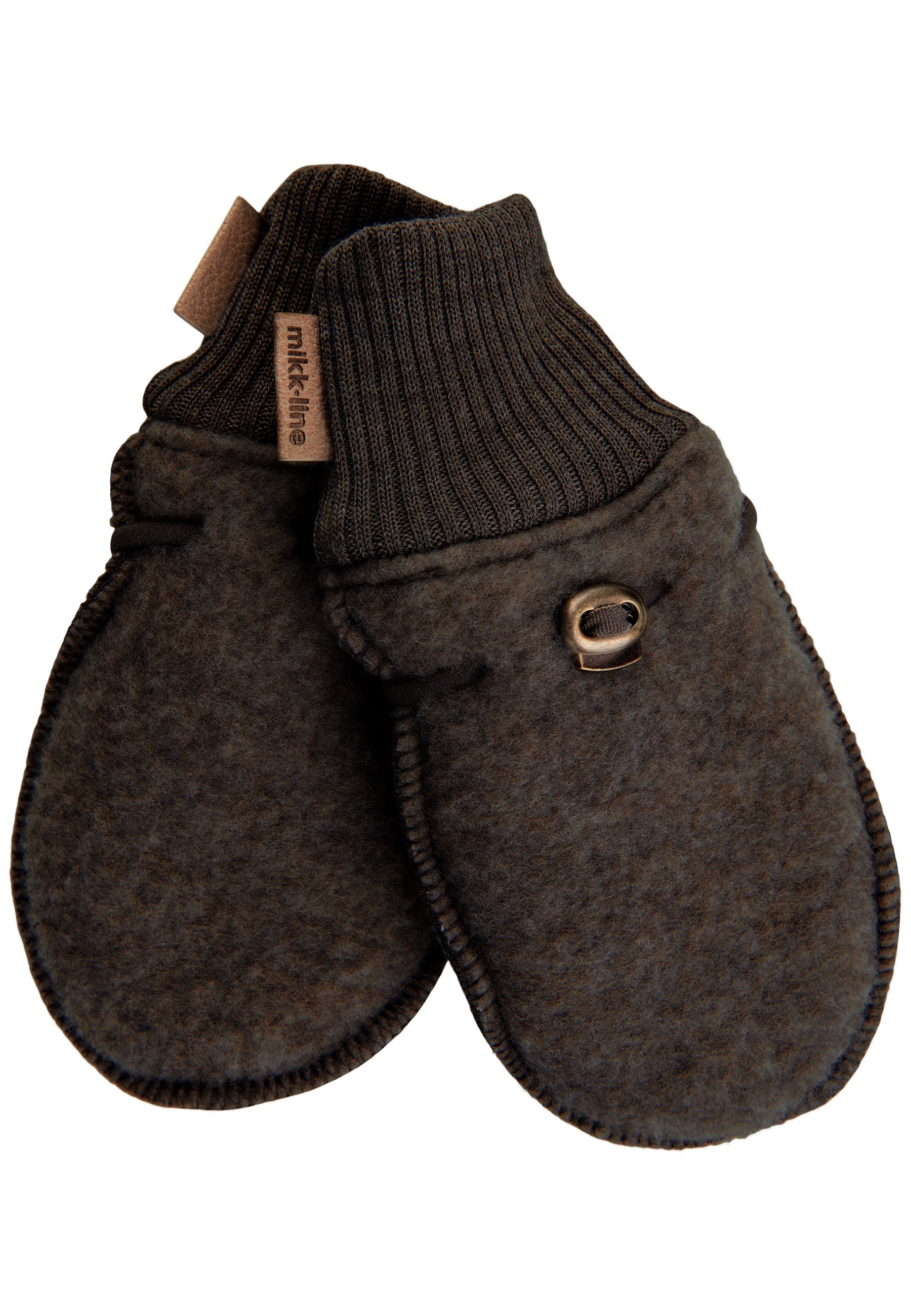 Mikk-Line - Uldvanter - Dark Brown Melange