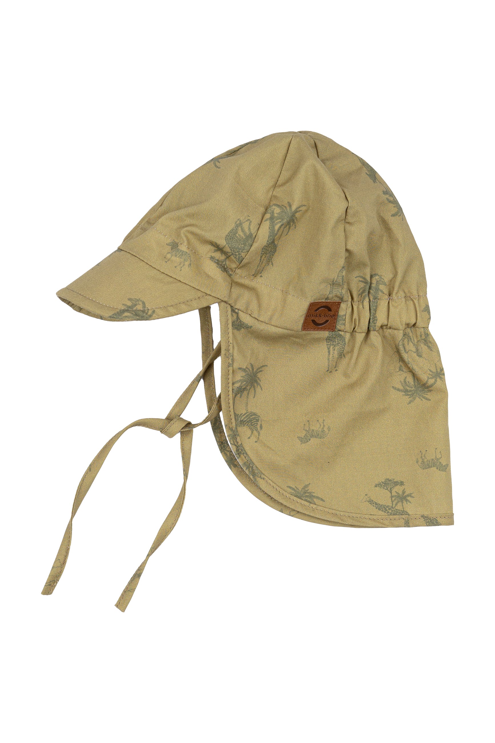 Mikk-Line - Sommerhat m. lang nakke AOP - Kelp/Safari