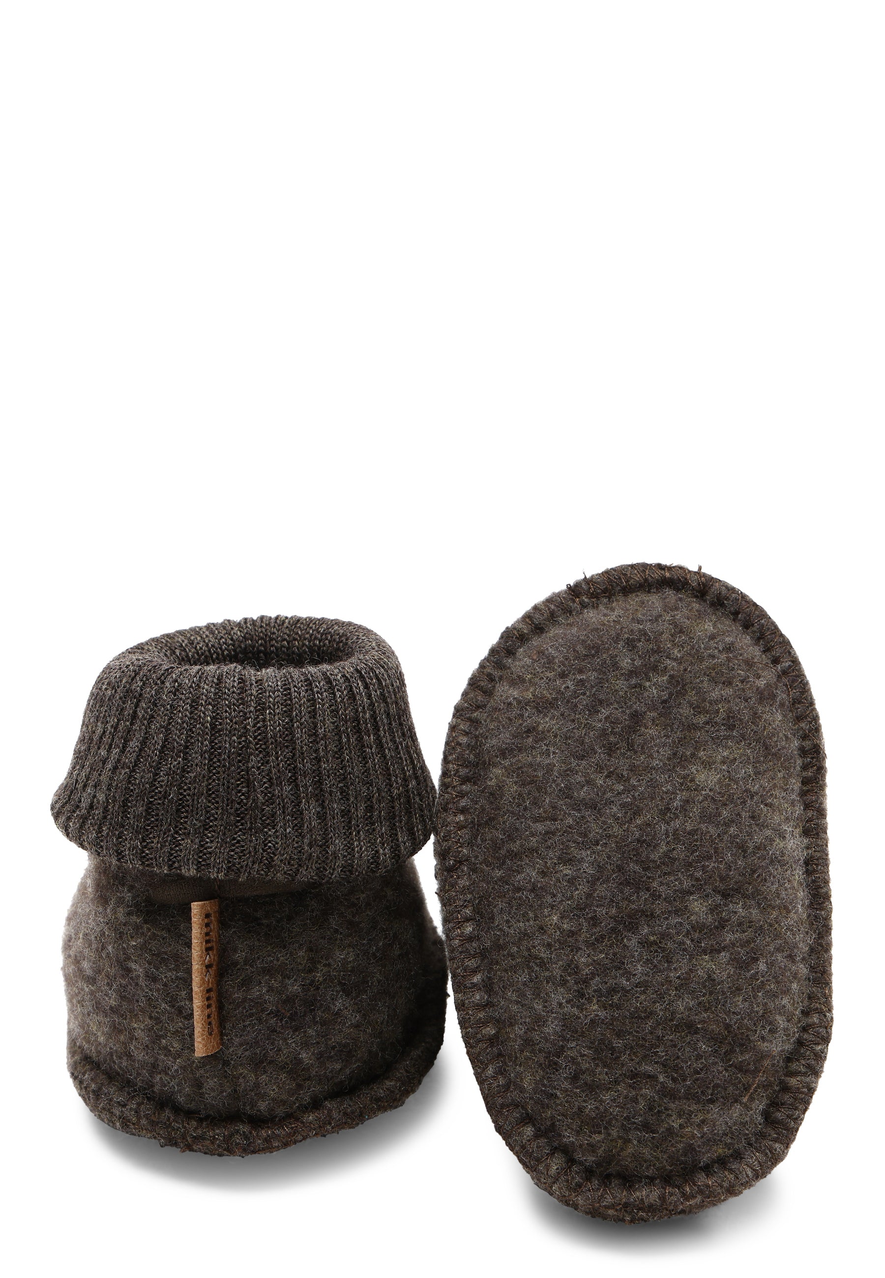 Mikk-Line - Uld Footies - Dark Brown Melange