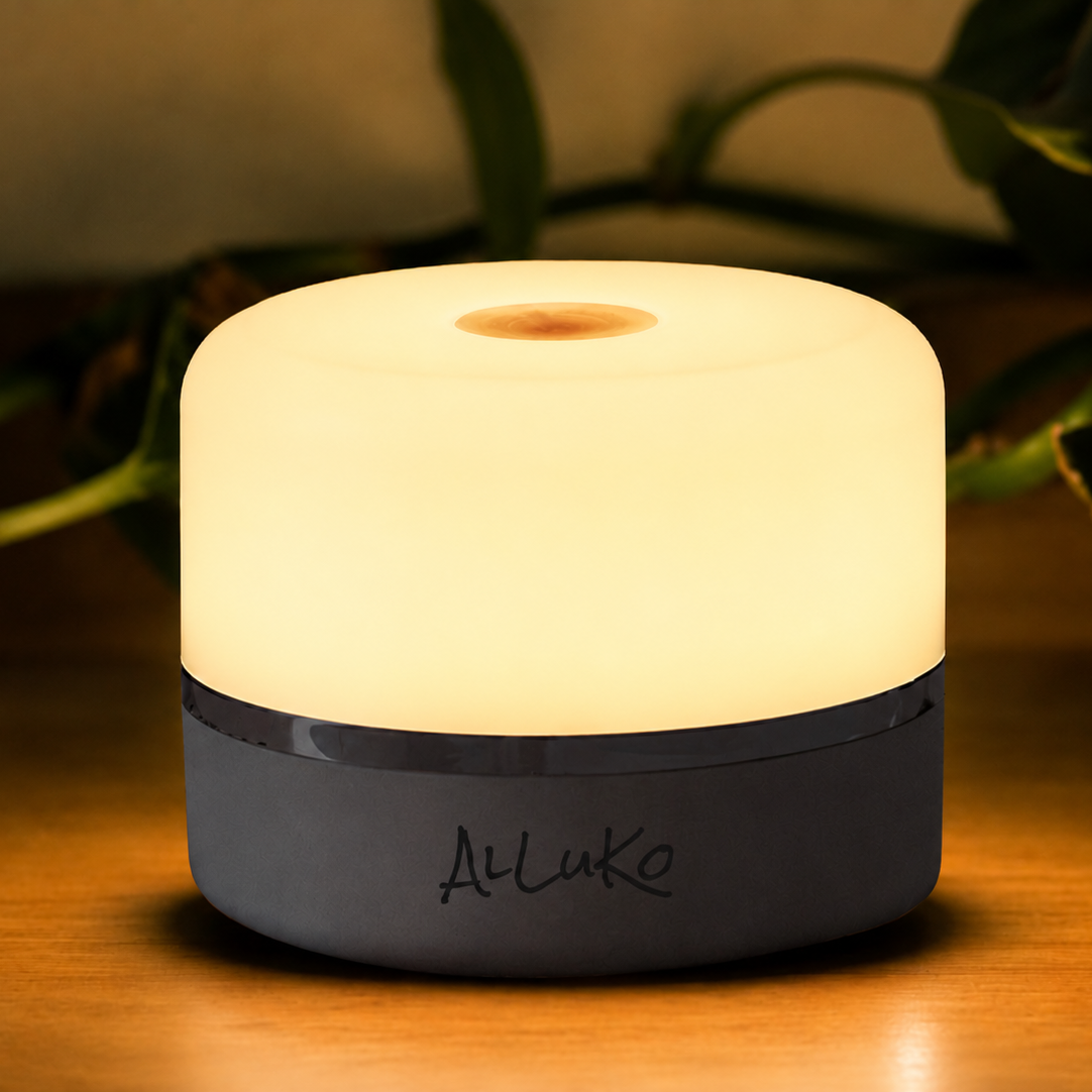 AlLuKo - Luksus Ammelampe / natlampe med touch - Ledningsfri - Varm hvid & Rød