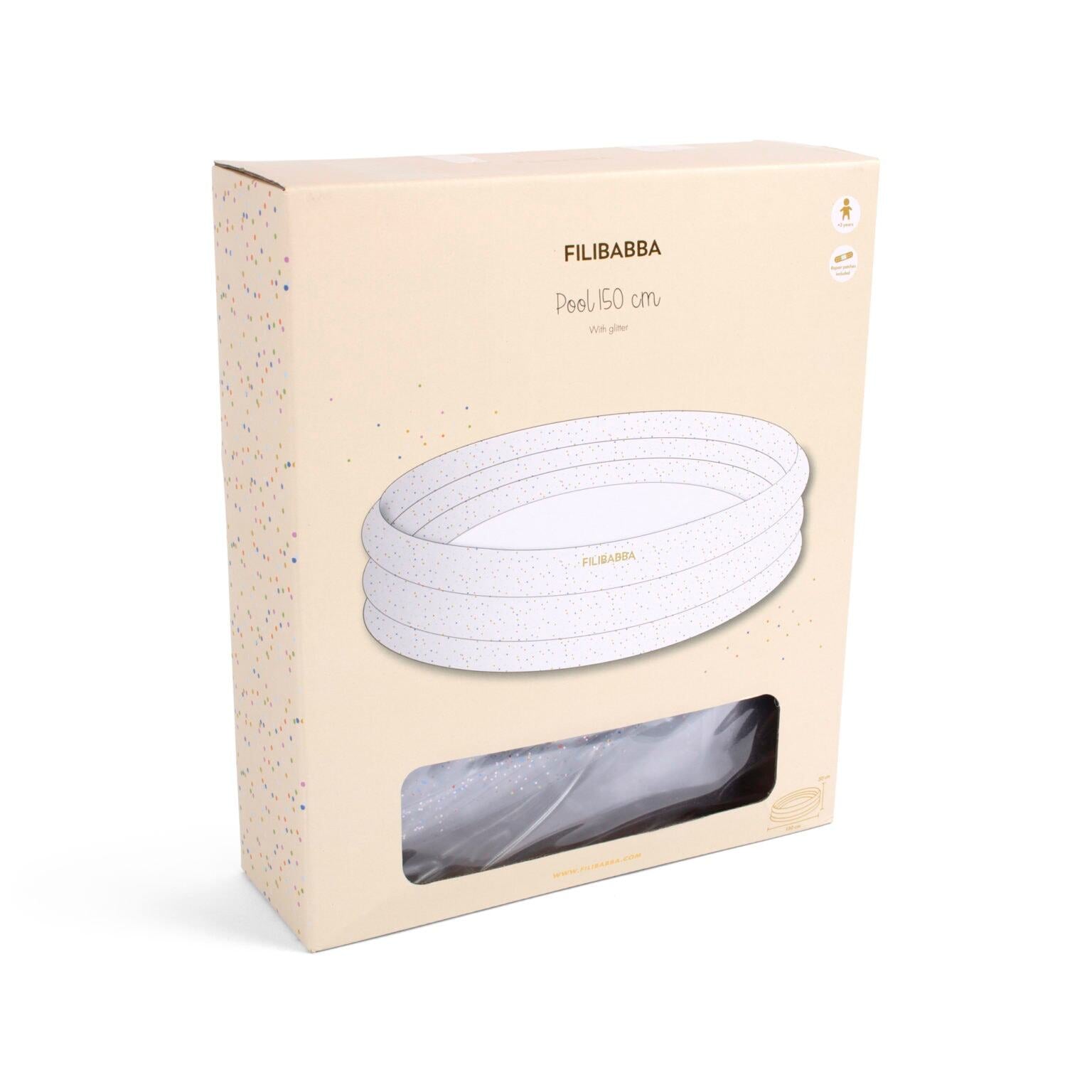 FILIBABBA - Badebassin 150cm Alfie m. regnbuefarvet glitter