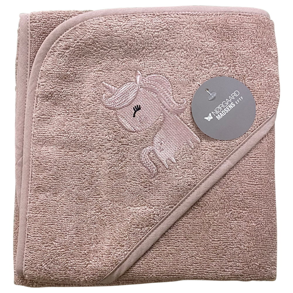 Nørgaard Madsens - Badesvøb i 75x75cm - Mauve med sød unicorn