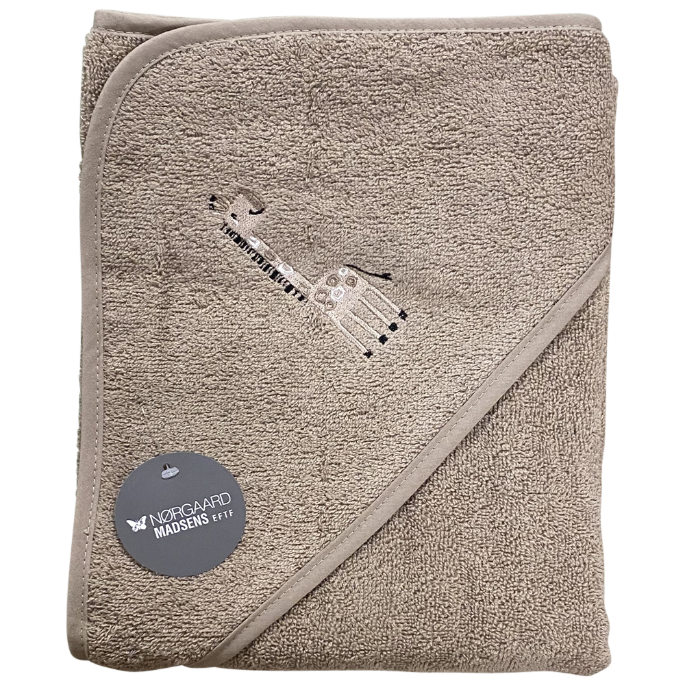 Nørgaard Madsens - Badesvøb i 75x75cm - Sand med glad giraf