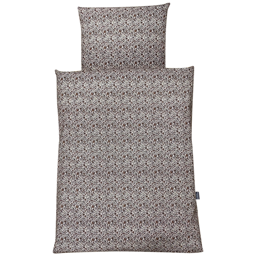 Nørgaard Madsens - Sengetøj Baby ORGANIC - Mørke og dusty rose blomster