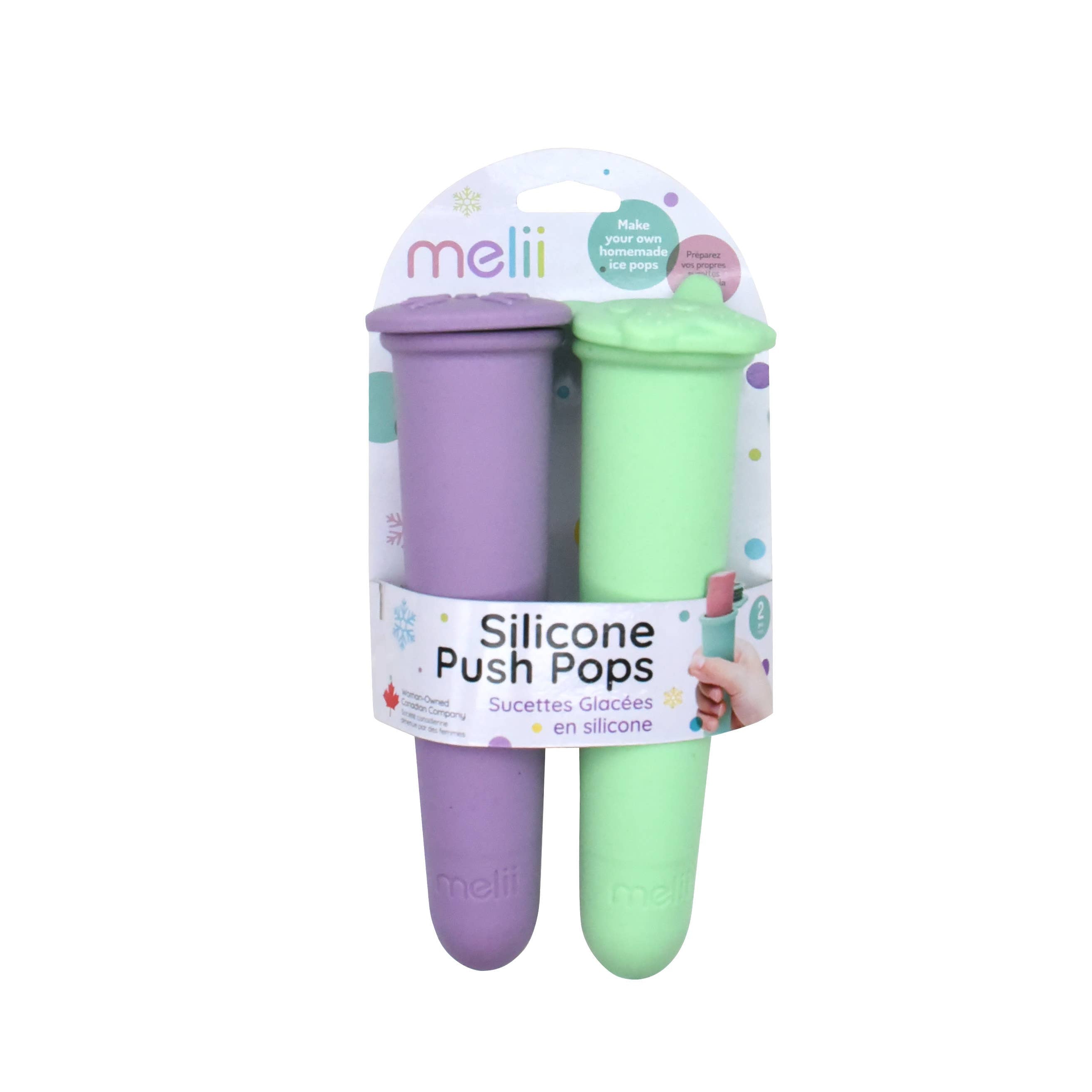 Silicone Push Pops - 2-pack ice pop makers: Purple