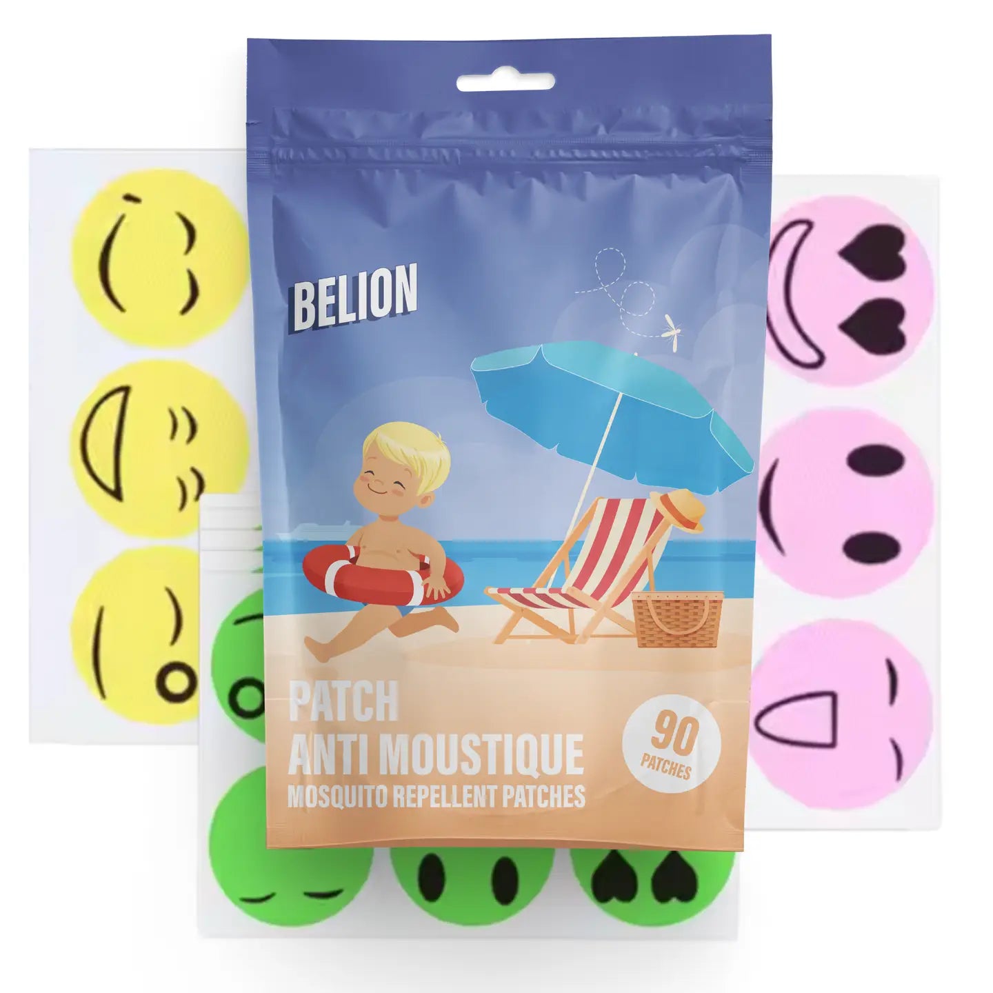 Little Rituel - 100% naturlig myggeplaster - 90 enheder - smileys