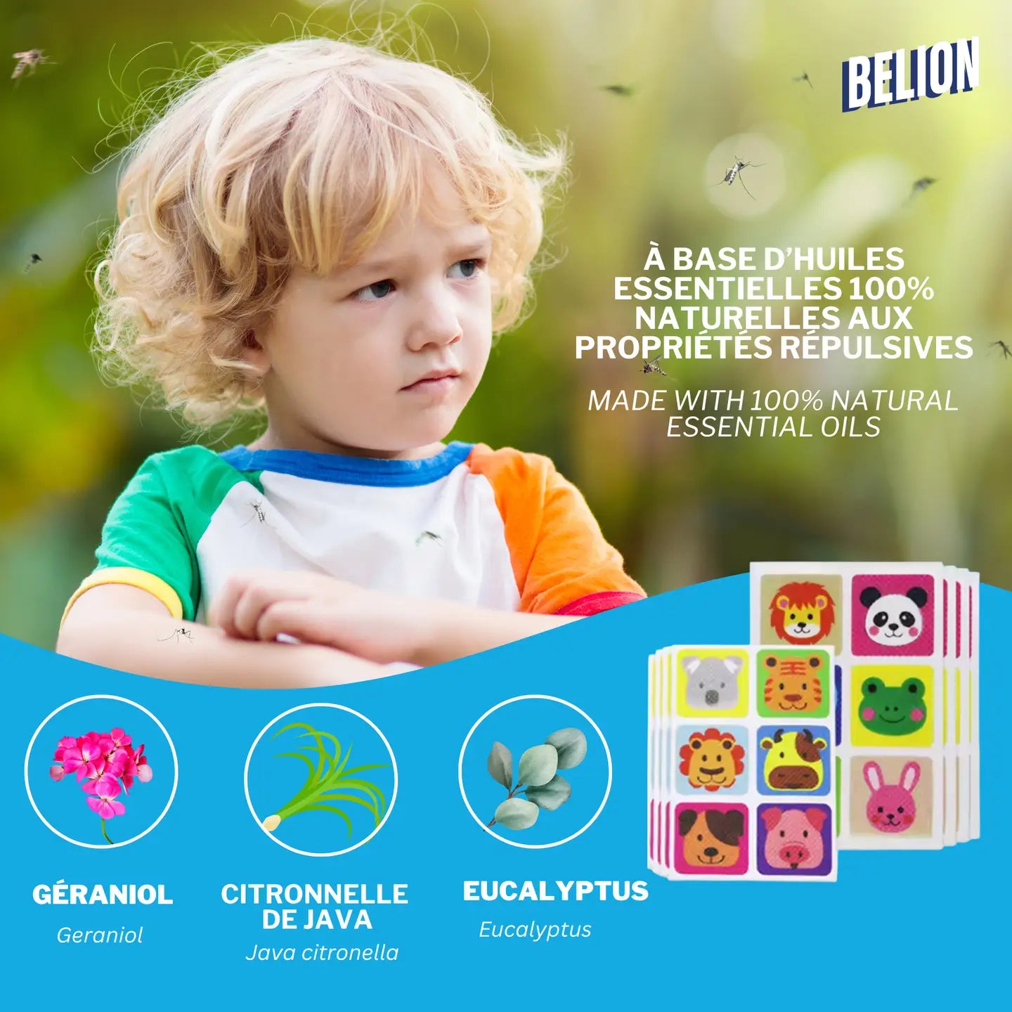 Little Rituel - 100% Natural Mosquito Patches - 90 units - Animal Print