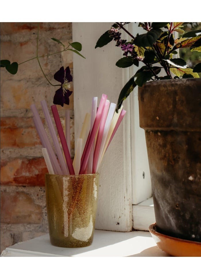 By lille Vilde - Silicone Straws 6 pcs w. brush - Sky 1