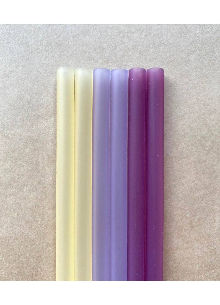 By lille Vilde - Silicone straws 6 pcs with brush - Iris Bloom