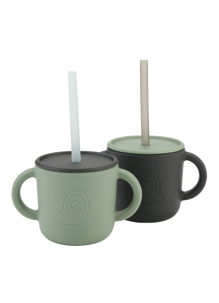 By lille Vilde - Silicone Cups 2 PCS - Iron & Earth